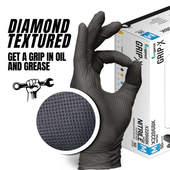 Grip-X Black Heavy Duty Nitrile Gloves